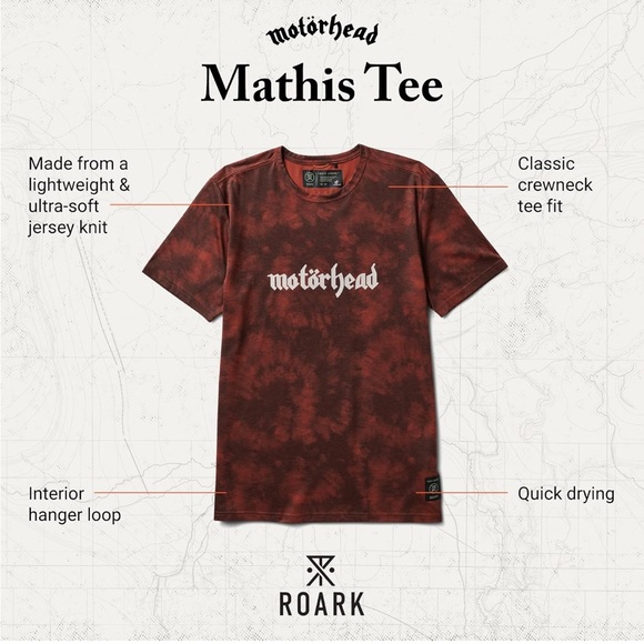 Motörhead Roark Graphic Tee Shirt Men’s Large Burgundy Tie-Dye Rock Band New - Picture 12 of 14